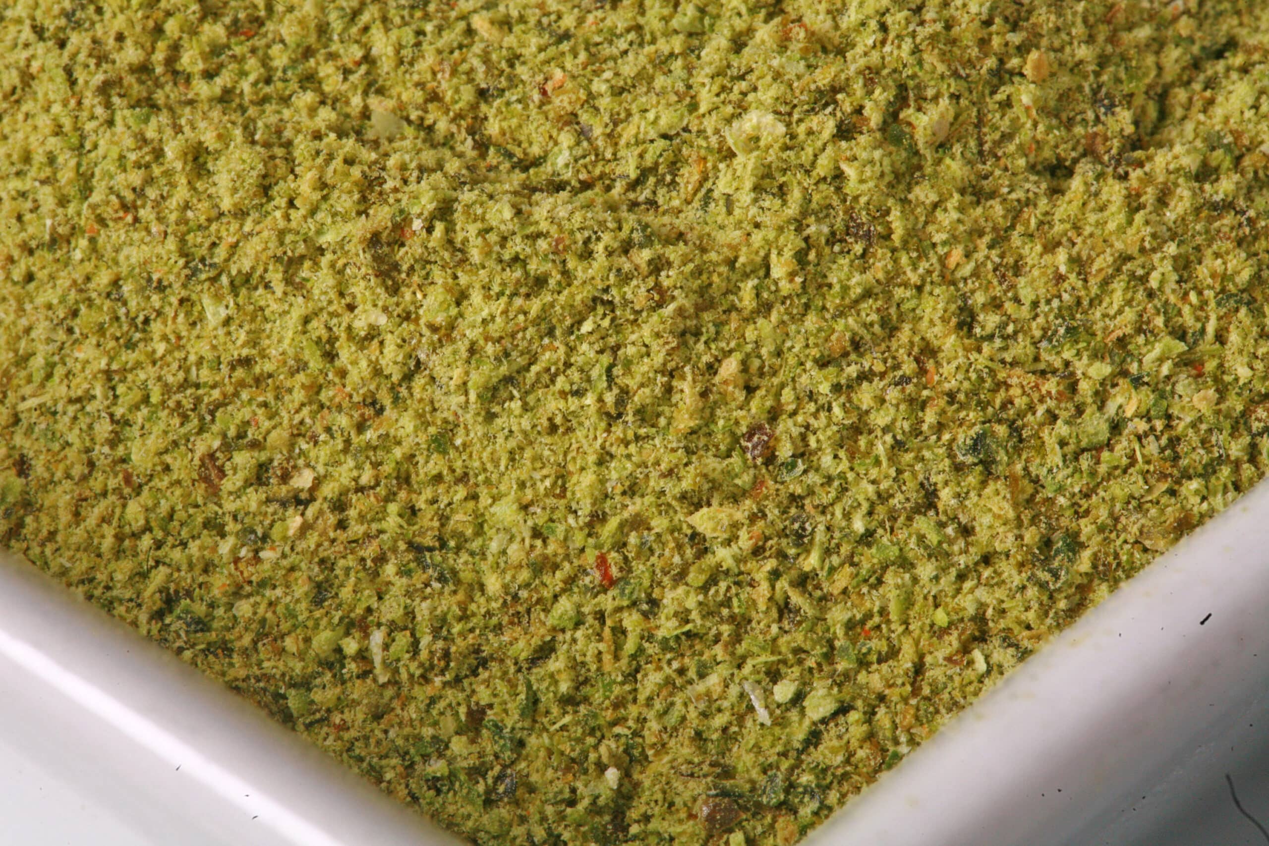 A small bowl of powdered jalapeno peppers.